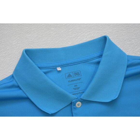 Adidas Golf Polo ClimaLite Blue Short Sleeve Athletic Golf Shirt Mens Sz 2XL XXL - Picture 6 of 8